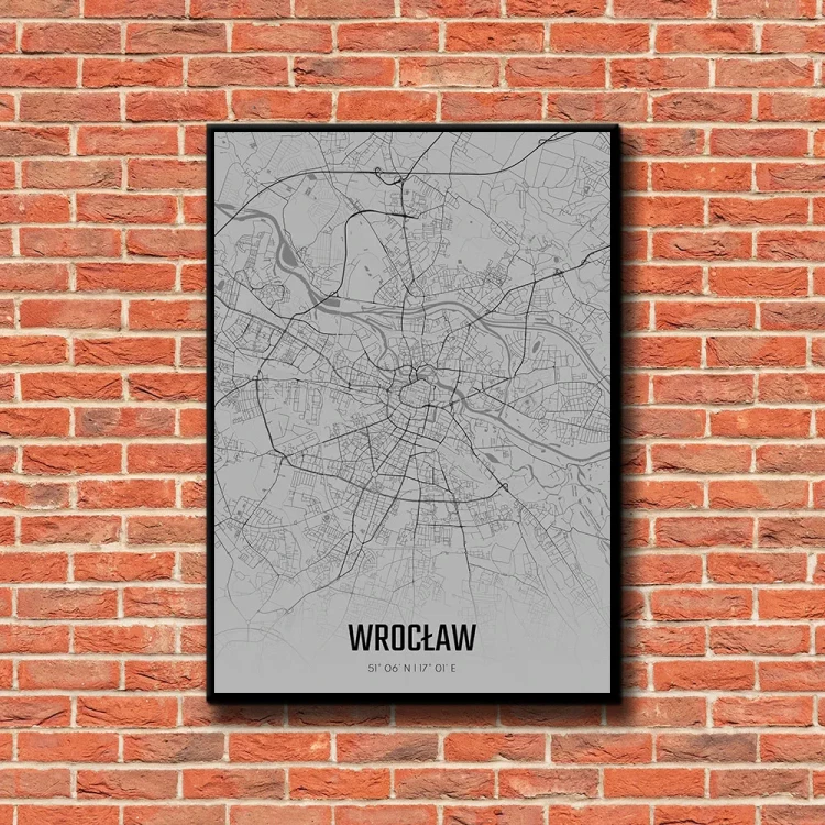 Plakat Wrocław fog tło ściana czerwone cegły