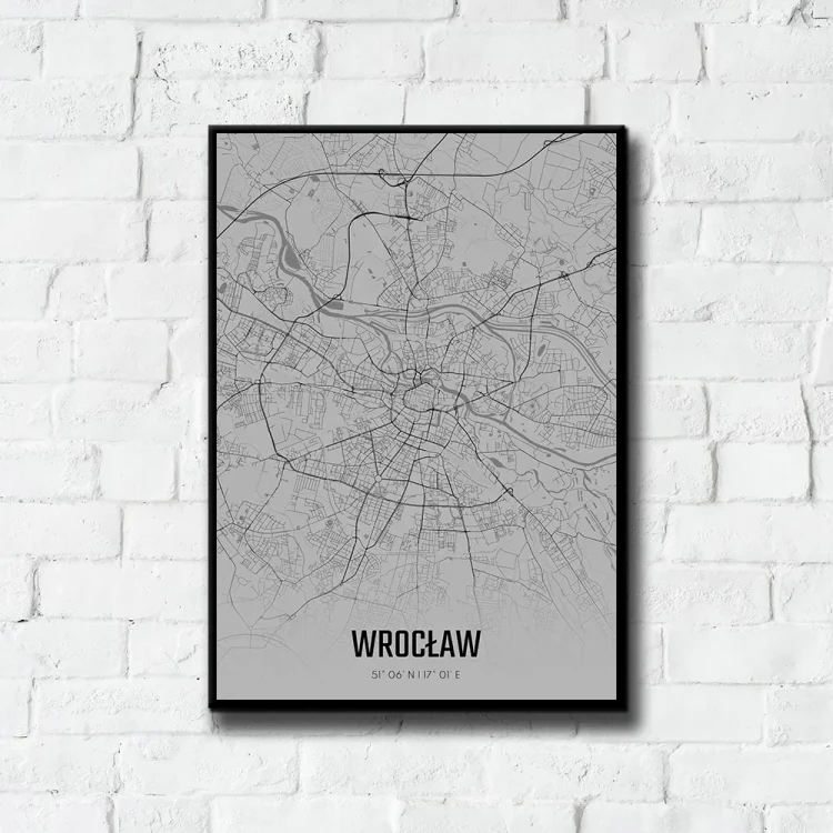 Plakat Wrocław fog tło ściana białe cegły