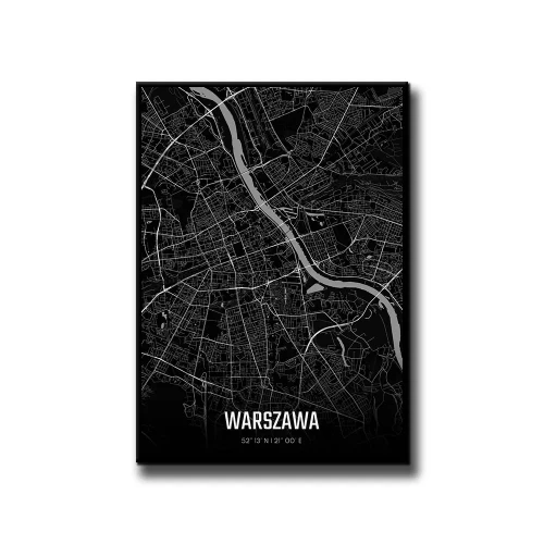 Plakat Warszawa night białe tło