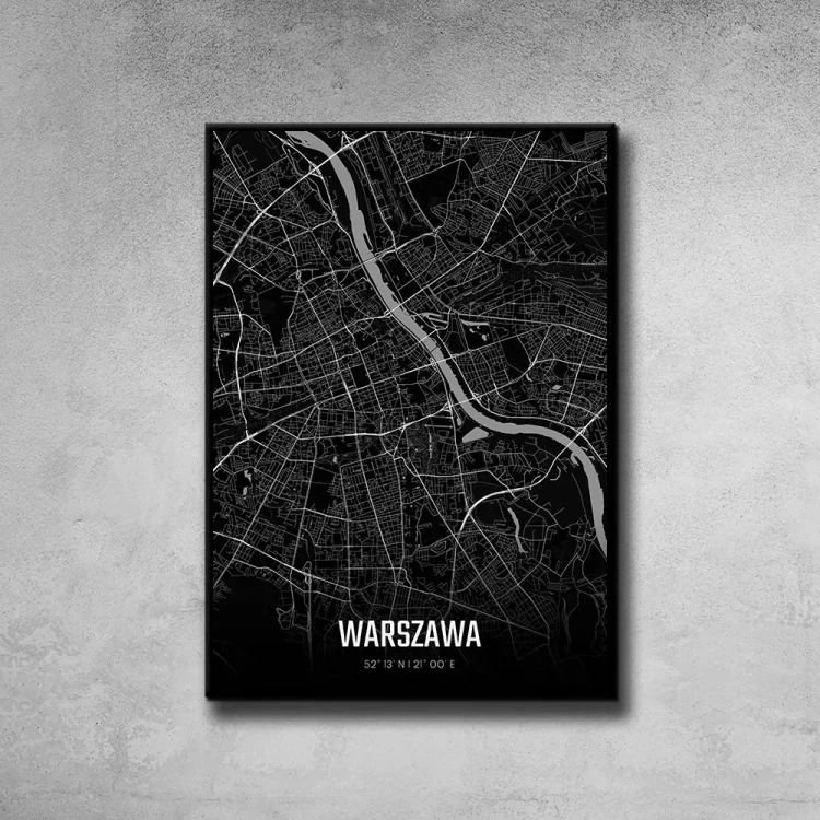 Plakat Warszawa night tło ściana szary beton
