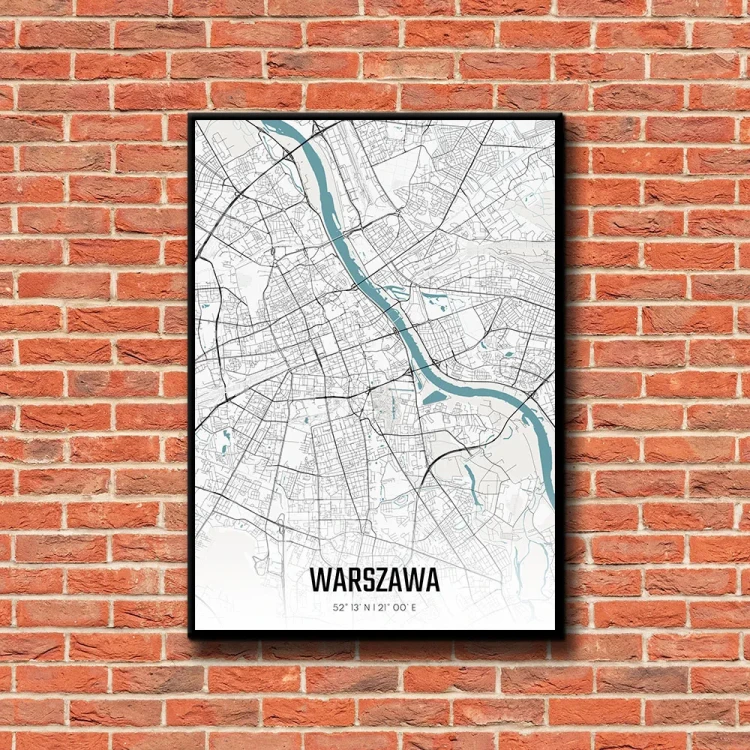 Plakat Warszawa day tło ściana czerwone cegły