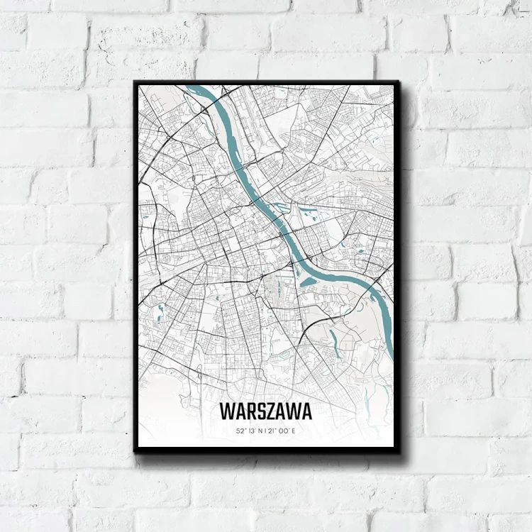 Plakat Warszawa day tło ściana białe cegły
