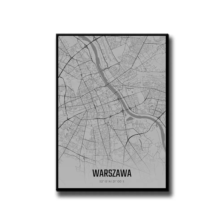 Plakat Warszawa fog białe tło