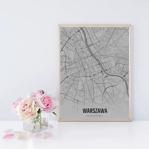 Plakat Warszawa fog mockup