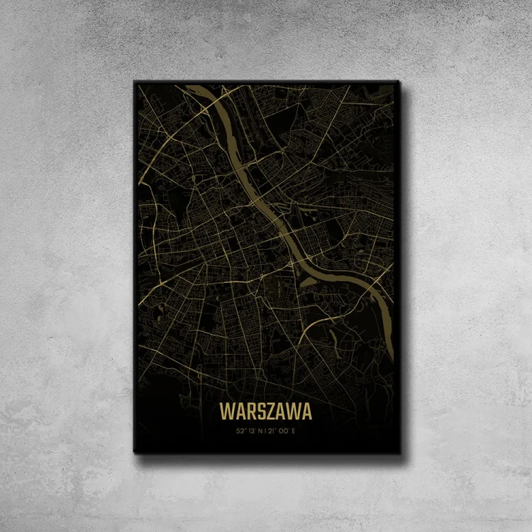 Plakat Warszawa amber night tło ściana szary beton