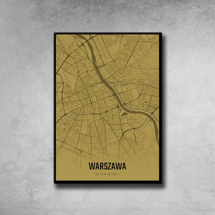 Plakat Warszawa amber tło ściana szary beton