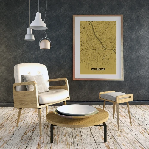 Plakat Warszawa amber mockup