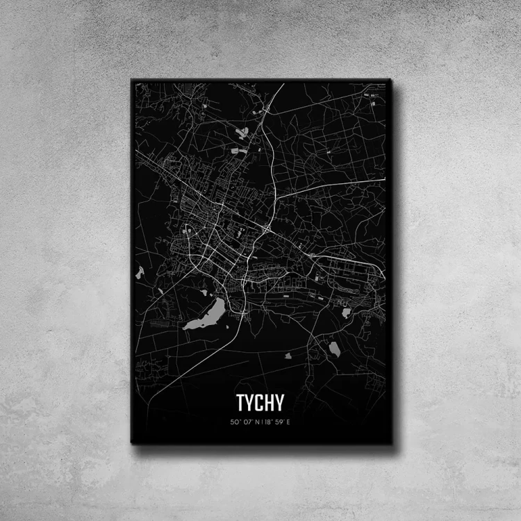 Plakat Tychy night tło ściana szary beton