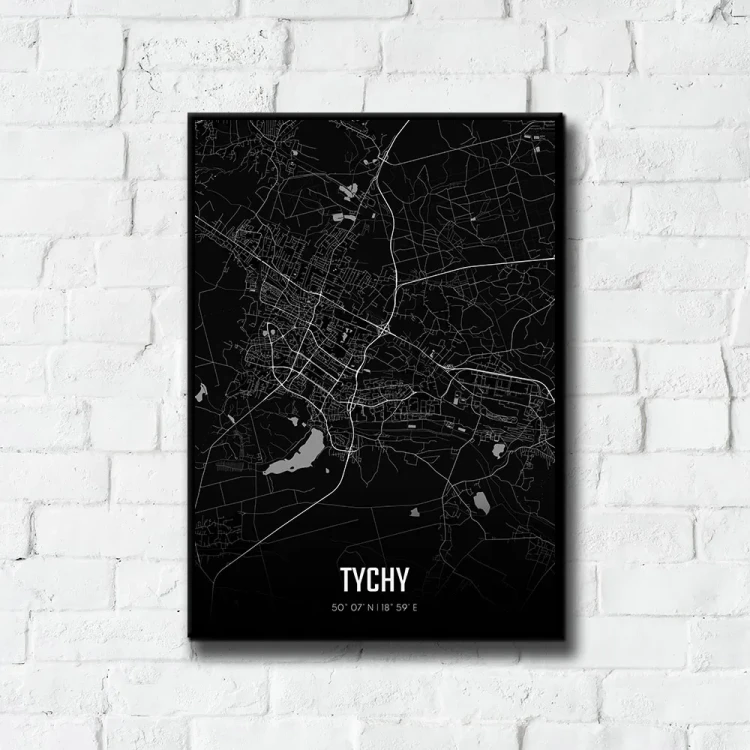 Plakat Tychy night tło ściana białe cegły