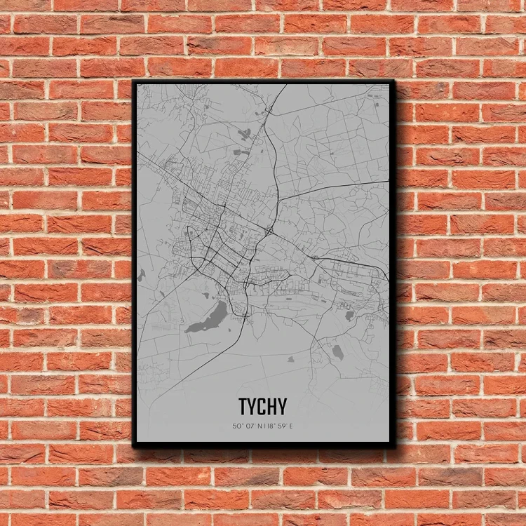 Plakat Tychy fog tło ściana czerwone cegły