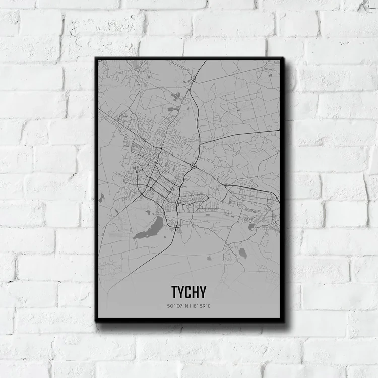 Plakat Tychy fog tło ściana białe cegły