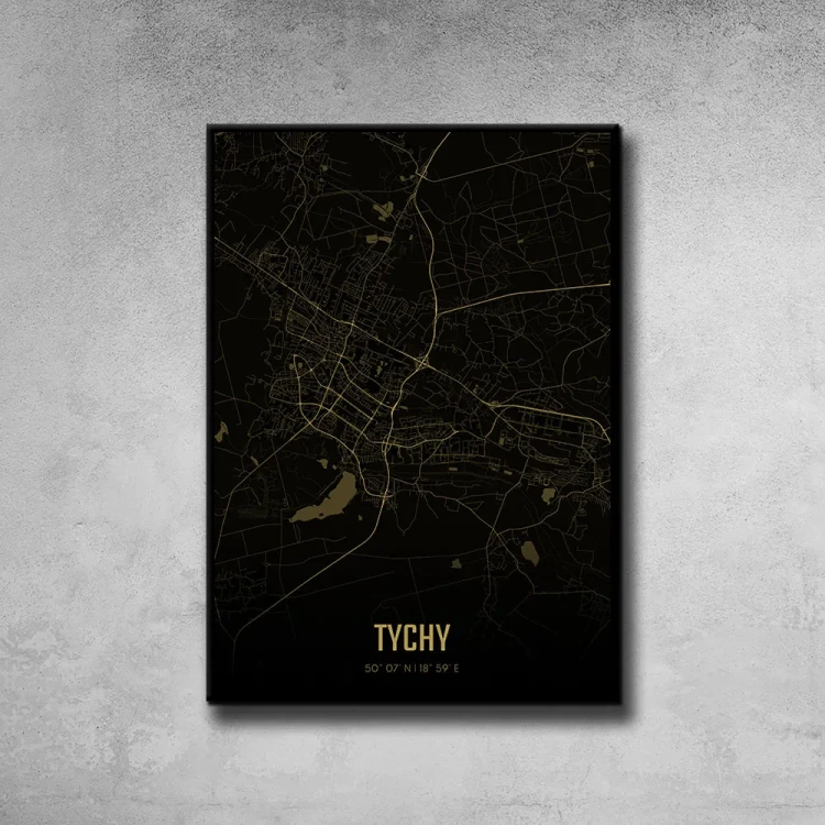 Plakat Tychy amber night tło ściana szary beton