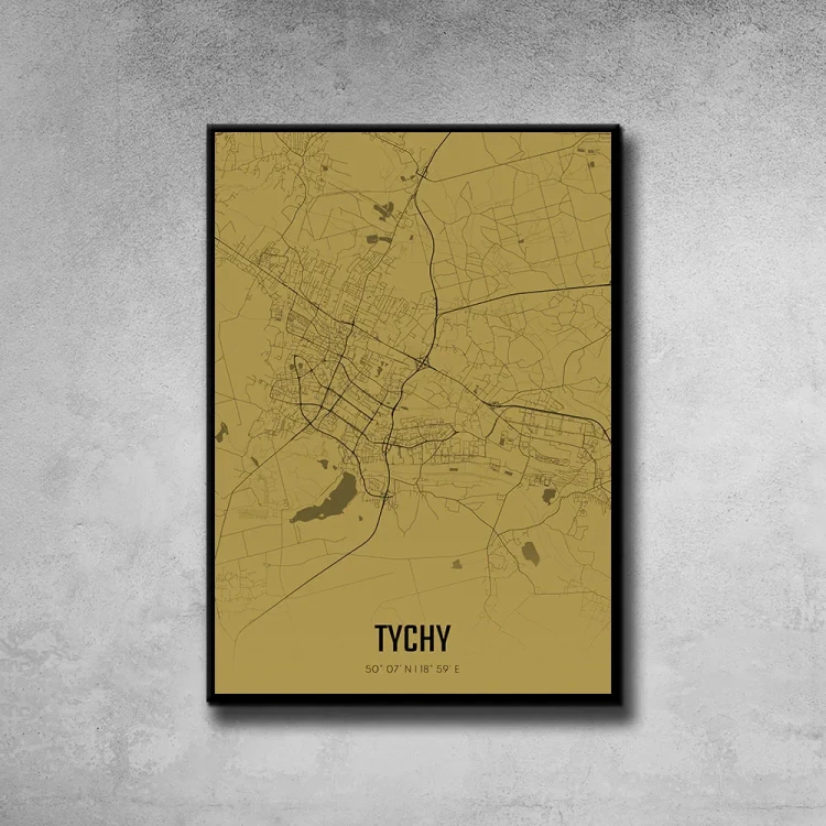 Plakat Tychy amber tło ściana szary beton