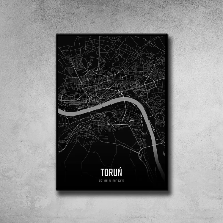 Plakat Toruń night tło ściana szary beton