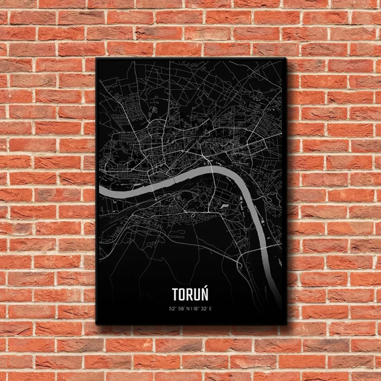 Plakat Toruń night tło ściana czerwone cegły