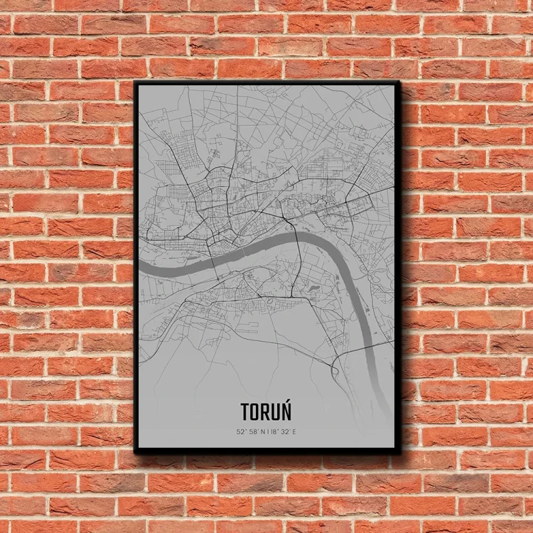 Plakat Toruń fog tło ściana czerwone cegły