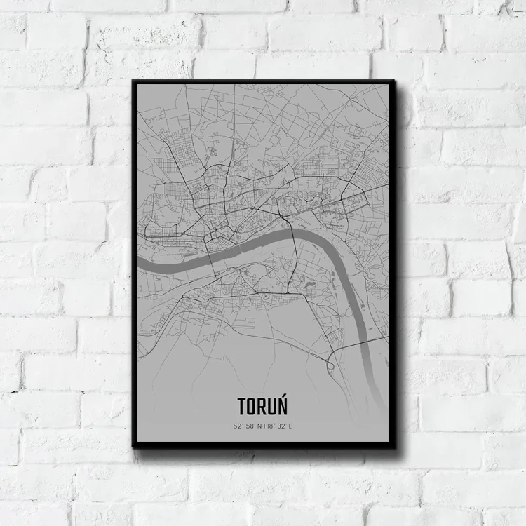 Plakat Toruń fog tło ściana białe cegły