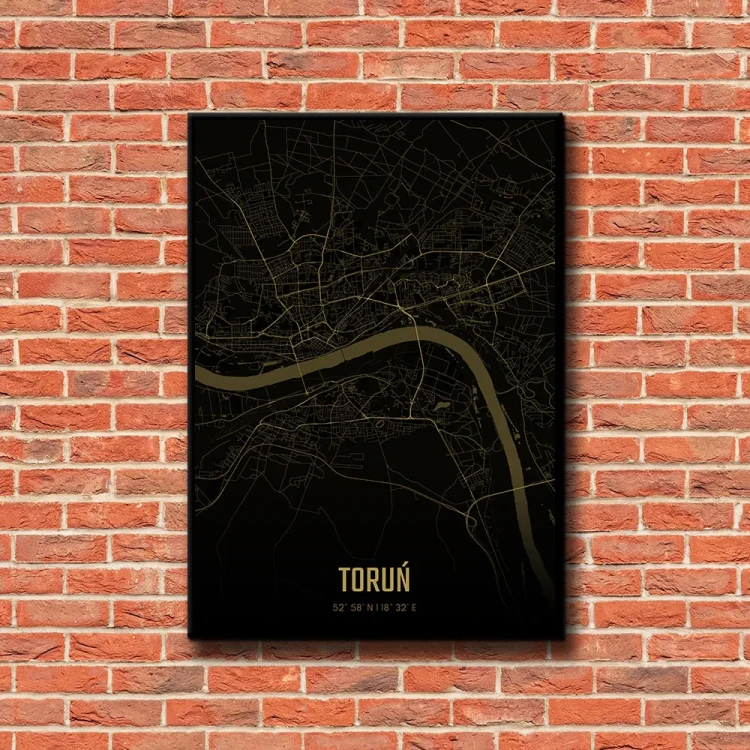 Plakat Toruń amber night tło ściana czerwone cegły