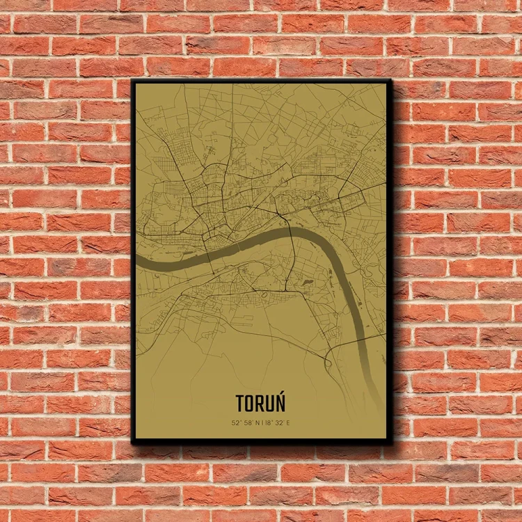 Plakat Toruń amber tło ściana czerwone cegły