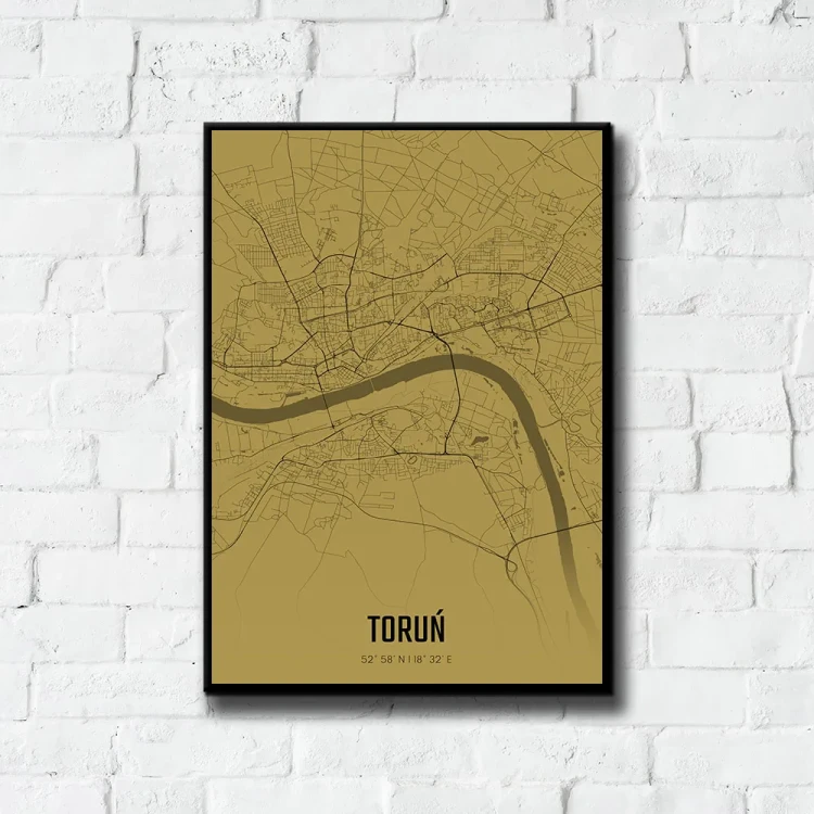 Plakat Toruń amber tło ściana białe cegły