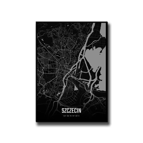 Plakat Szczecin night białe tło