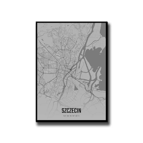 Plakat Szczecin fog białe tło