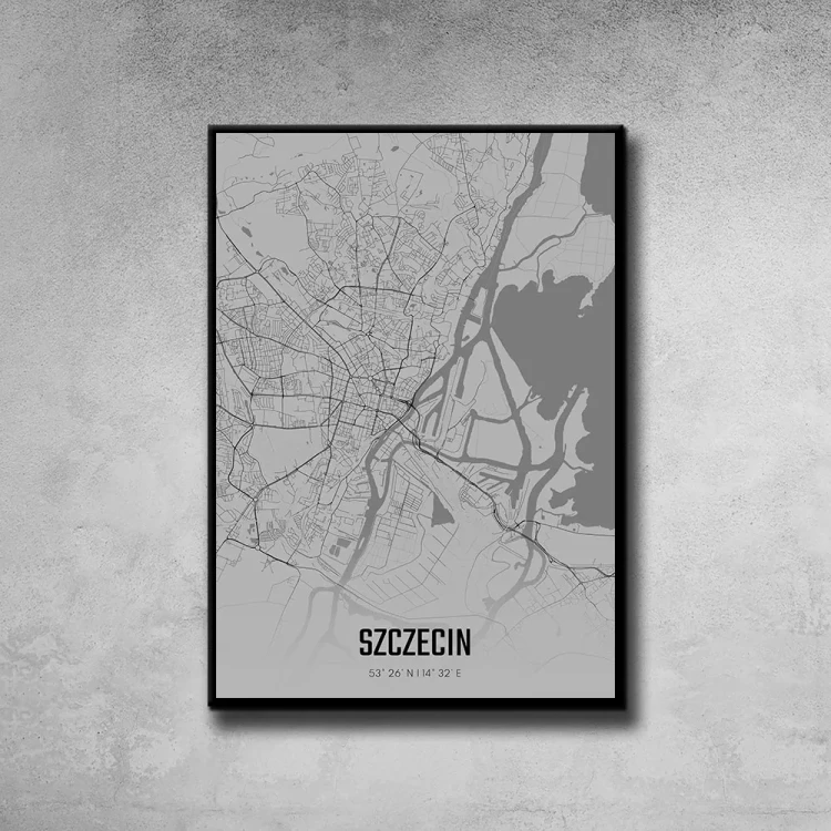 Plakat Szczecin fog tło ściana szary beton
