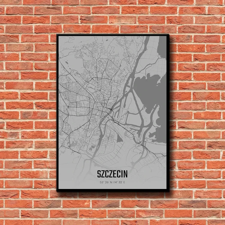 Plakat Szczecin fog tło ściana czerwone cegły