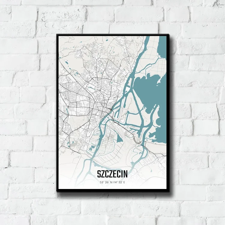 Plakat Szczecin day tło ściana białe cegły