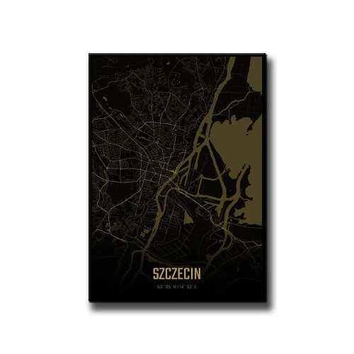 Plakat Szczecin amber night białe tło
