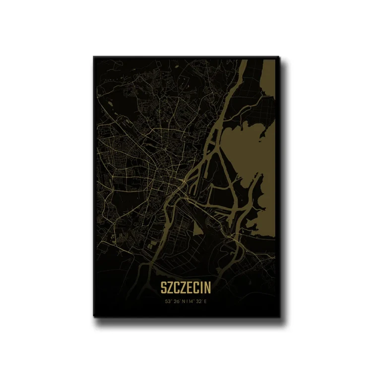 Plakat Szczecin amber night białe tło