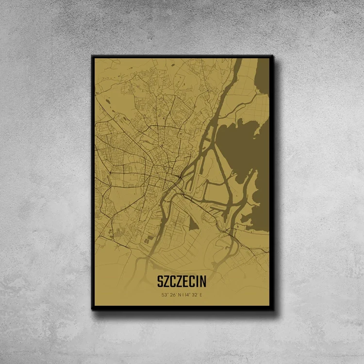 Plakat Szczecin amber tło ściana szary beton
