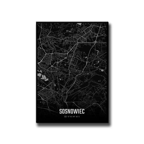 Plakat Sosnowiec night białe tło