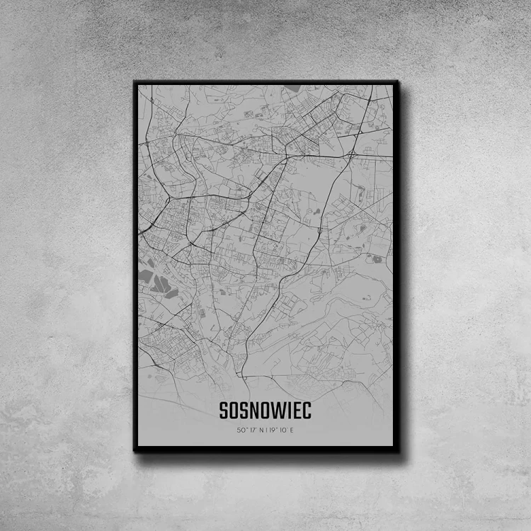 Plakat Sosnowiec fog tło ściana szary beton