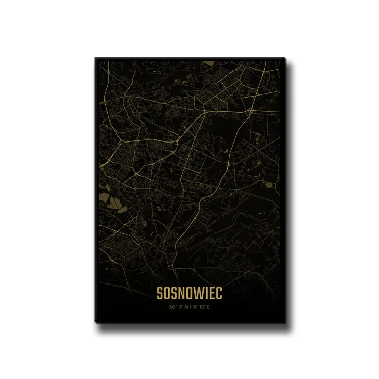 Plakat Sosnowiec amber night białe tło