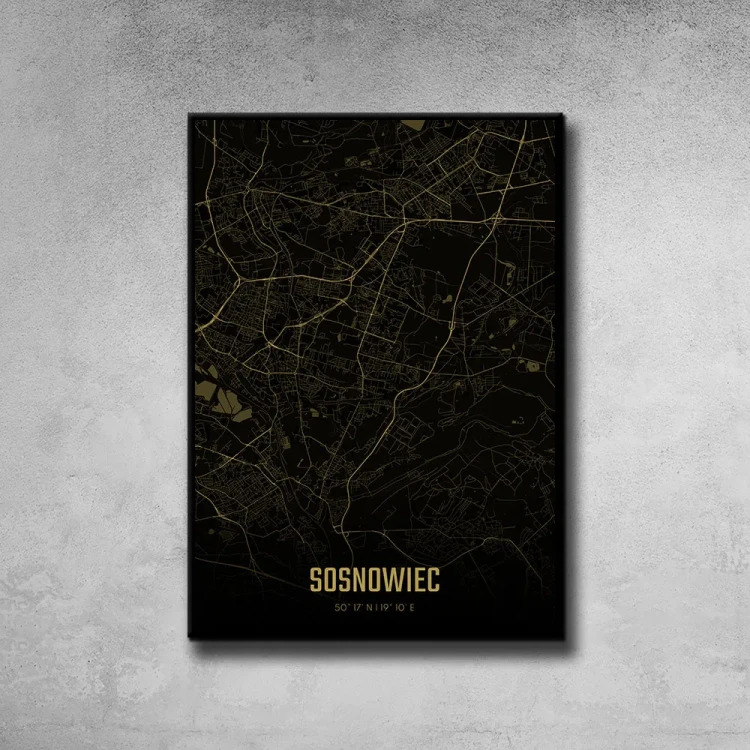 Plakat Sosnowiec amber night tło ściana szary beton