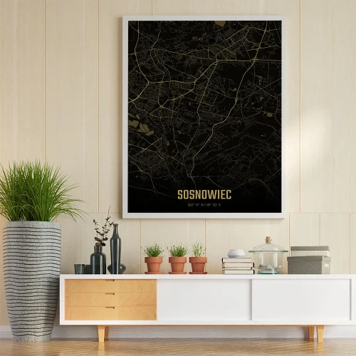Plakat Sosnowiec amber night mockup
