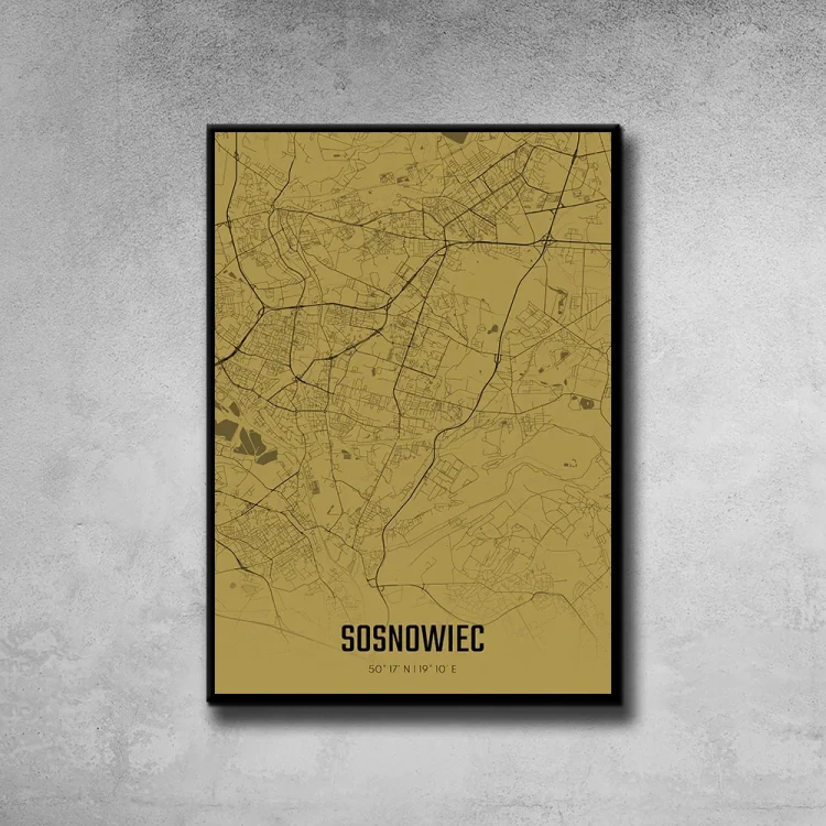 Plakat Sosnowiec amber tło ściana szary beton