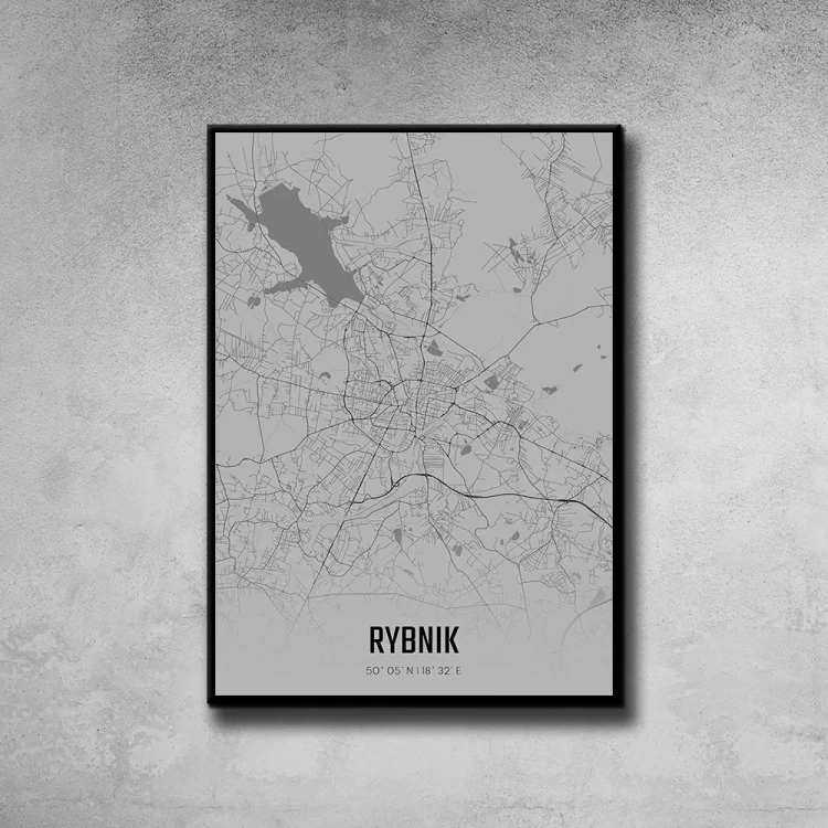 Plakat Rybnik fog tło ściana szary beton