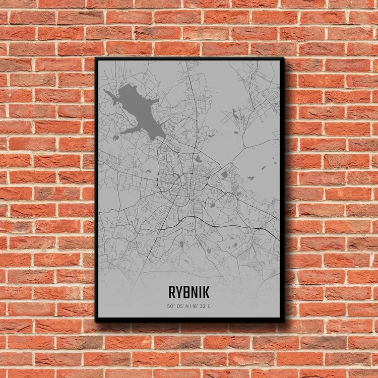 Plakat Rybnik fog tło ściana czerwone cegły