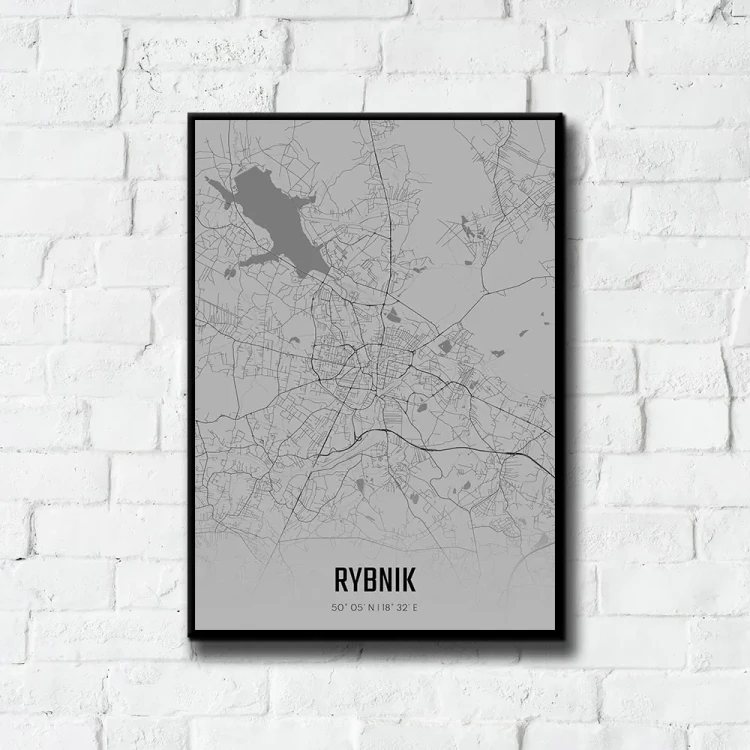 Plakat Rybnik fog tło ściana białe cegły