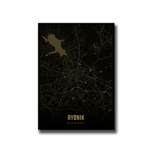 Plakat Rybnik amber night białe tło
