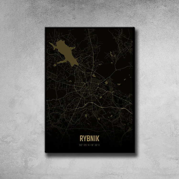 Plakat Rybnik amber night tło ściana szary beton