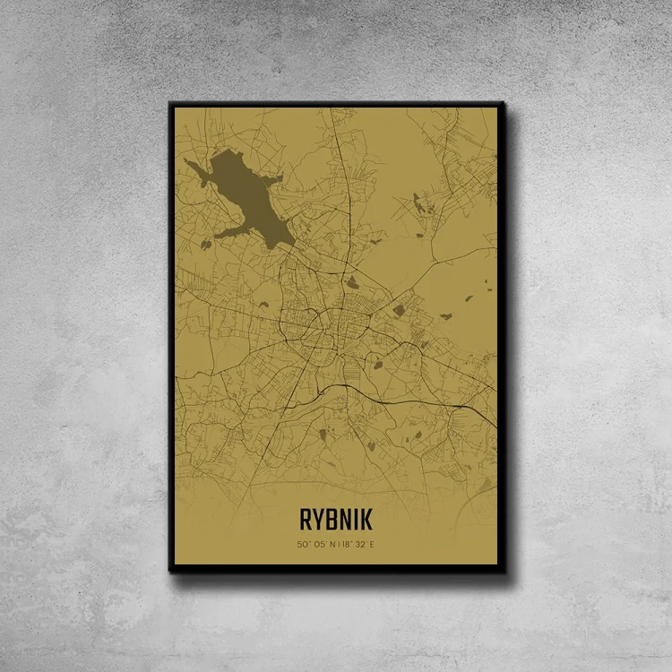 Plakat Rybnik amber tło ściana szary beton
