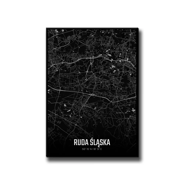 Plakat Ruda Śląska night białe tło