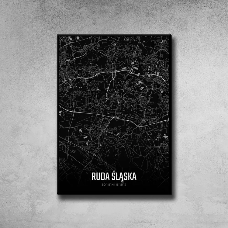 Plakat Ruda Śląska night tło ściana szary beton