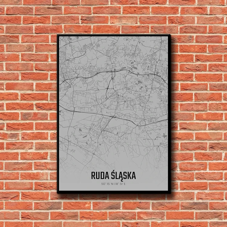 Plakat Ruda Śląska fog tło ściana czerwone cegły