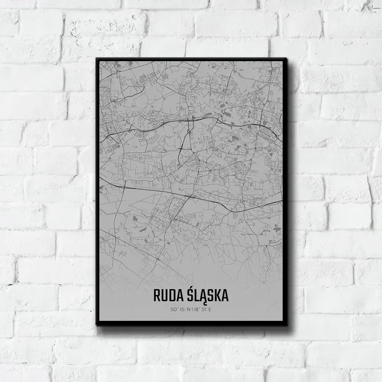 Plakat Ruda Śląska fog tło ściana białe cegły