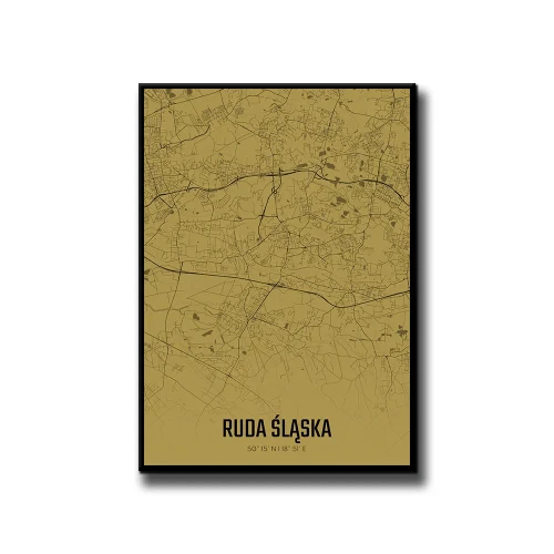 Plakat Ruda Śląska amber białe tło