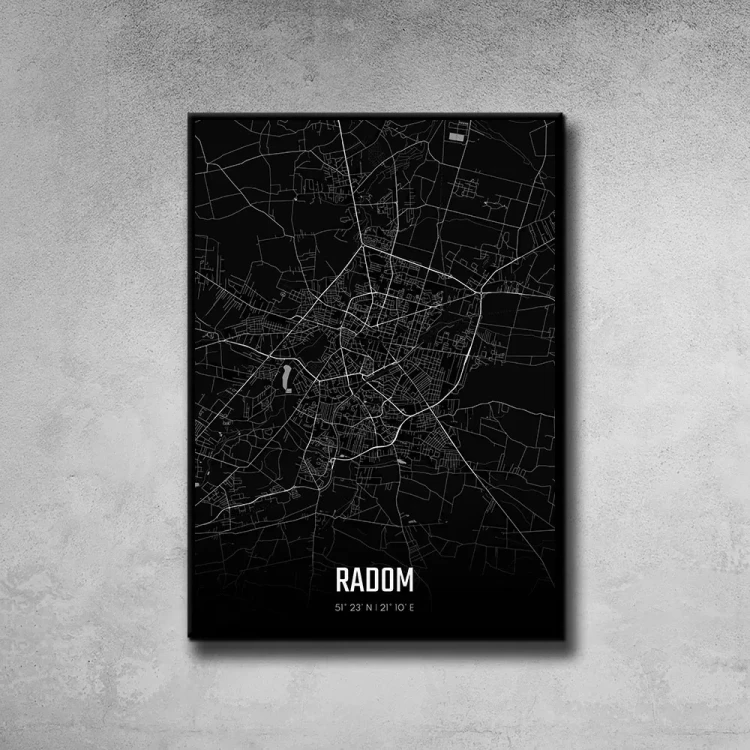 Plakat Radom night tło ściana szary beton